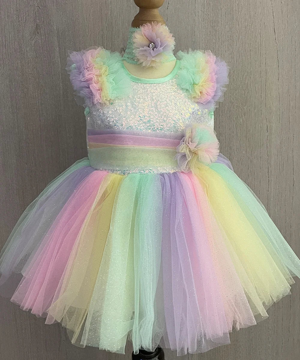 Candy Floss Party Wear Frock for Girls