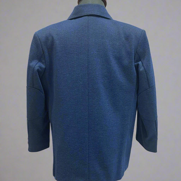 back view of navy blue blazer for boys 