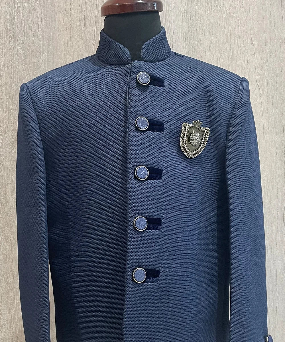 Navy Blue Colored Jodhpuri Coat for Party