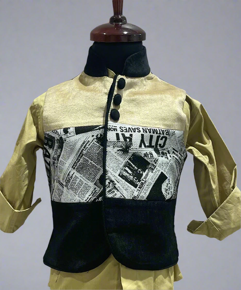 casual party wear waist coat suit set for boys