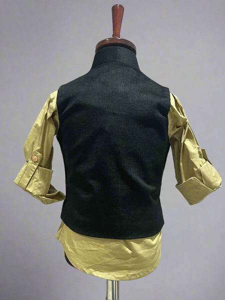 back view of waist coat suit set for boys