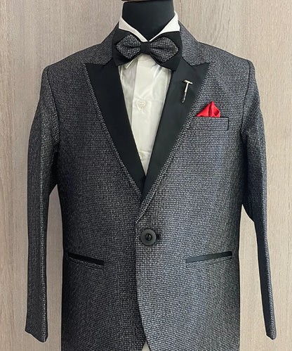 Grey Colored Wedding Wear Coat Suit for Boys
