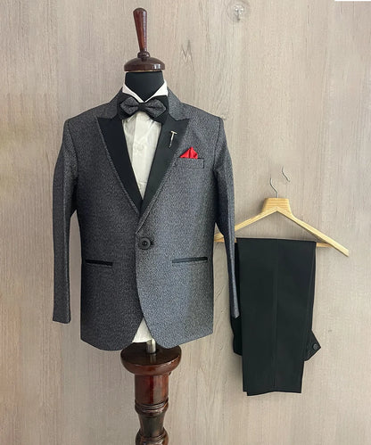 Grey Colored Wedding Wear Coat Suit for Boys