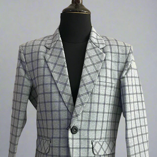 formal, party & wedding wear for blue checked blazer for boys 