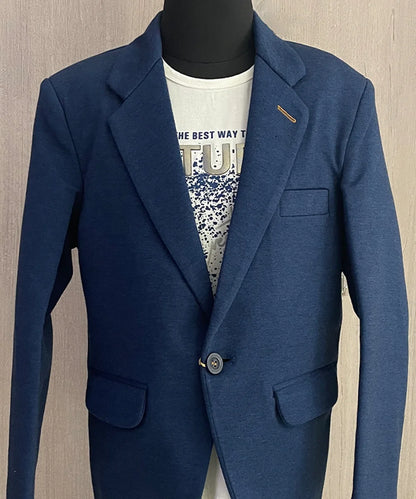 Blue Coloured Blazer with Printed T-Shirt for Boys