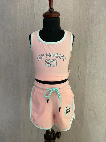 Baby Pink Colored Co-Ord Set for summers for Girls