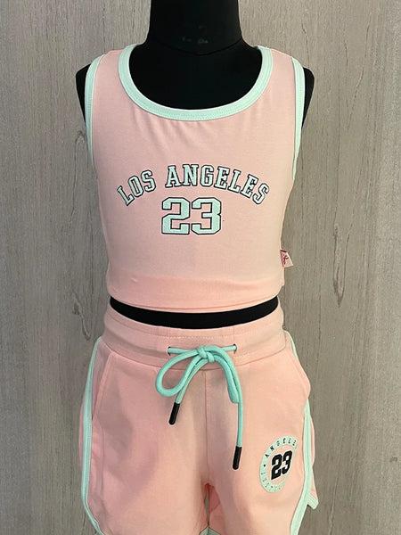 Baby Pink Colored Co-Ord Set for summers for Girls