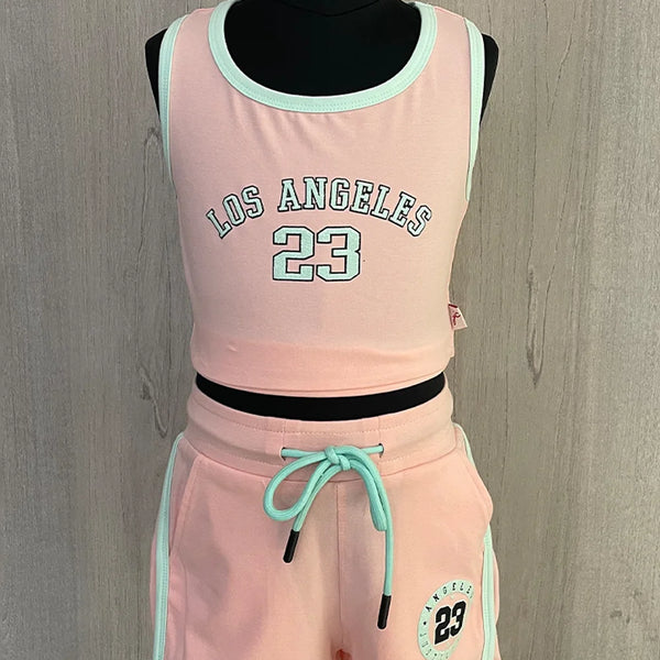Baby Pink Colored Co-Ord Set for summers for Girls