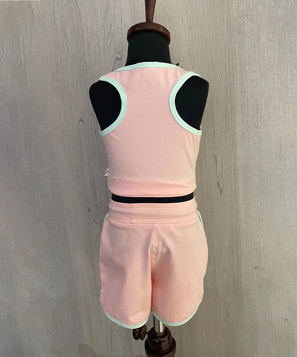 Baby Pink Colored Co-Ord Set for summers for Girls