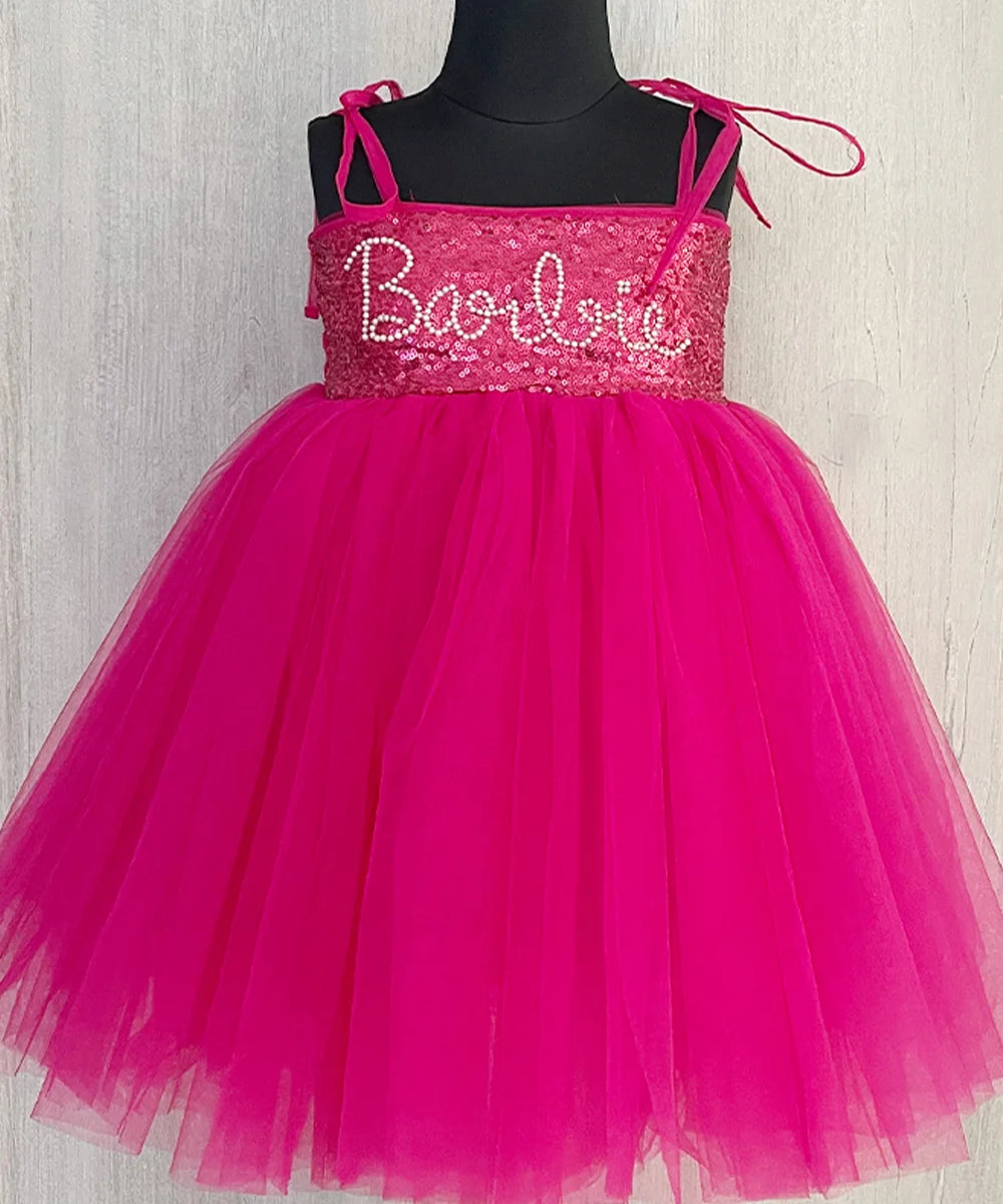 Pre Order: Pink Colored Barbie Dress for the Little One