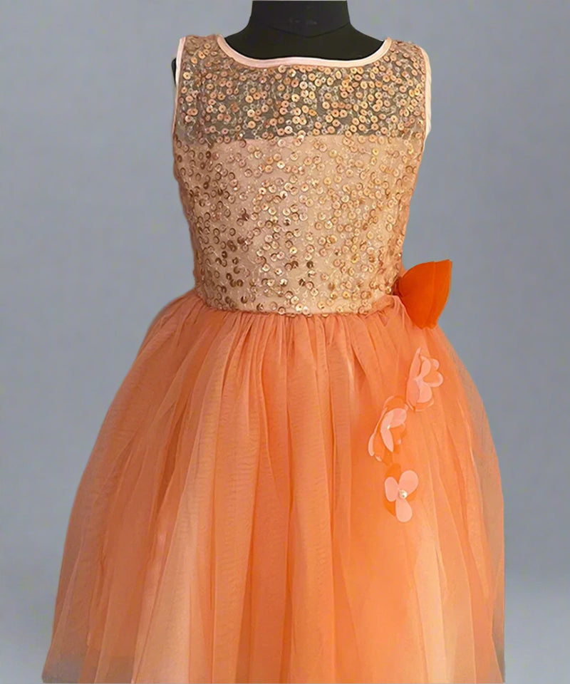 Orange Colored Frock for Party for Little Girl – Devils-n-Angels