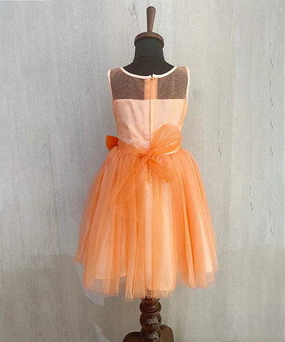 Orange Colored Frock for Party for Little Girl
