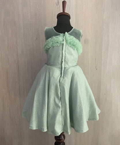 Pista Green Colored Frock for Party