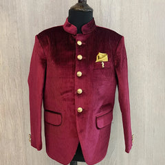 velvet maroon jodhpuri for boys