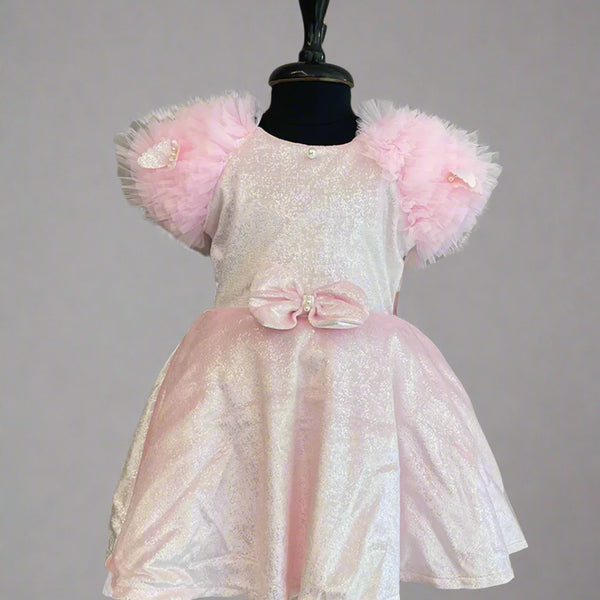 Baby Pink Colored Party Frock for Girls
