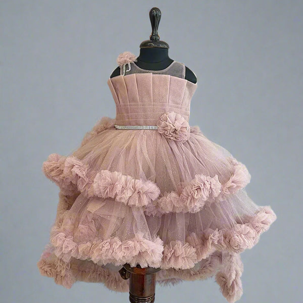 wedding wear pink frock for girls 