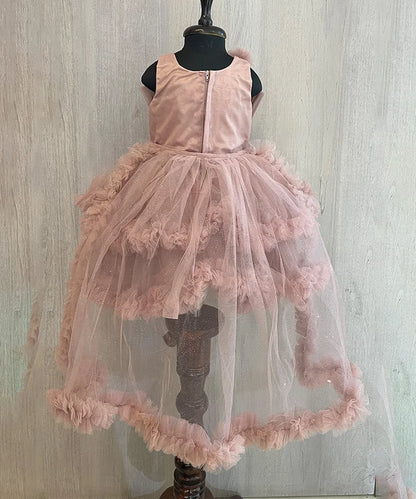 Onion Pink Colored Fancy Frock for Girls