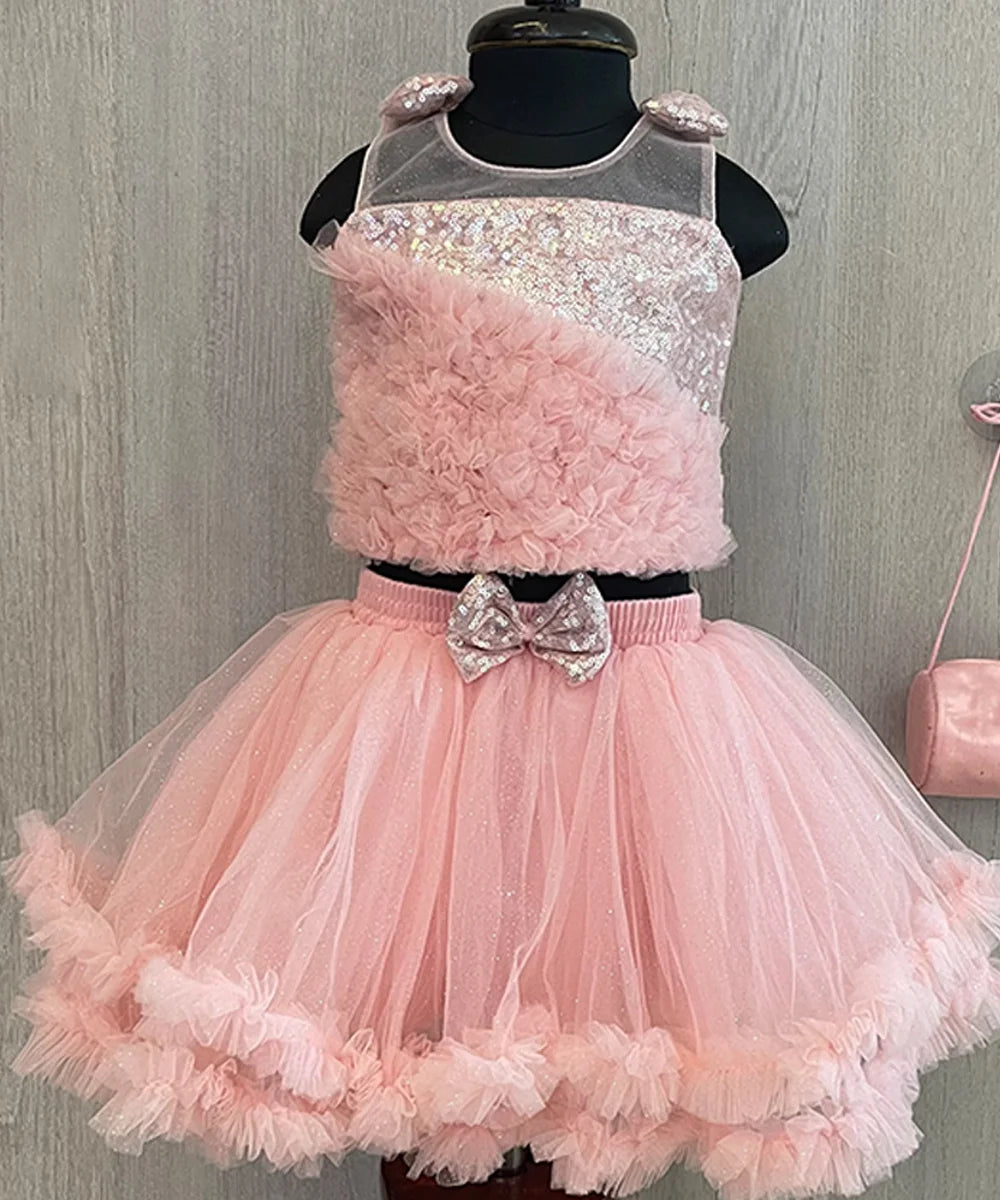Pink Colored Frilly Dress for Party