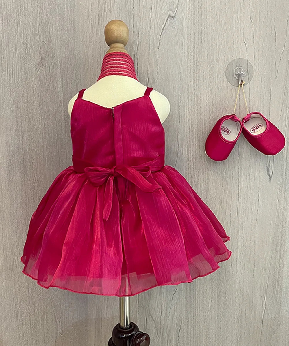 Rani Pink Coloured Party Frock for Girls