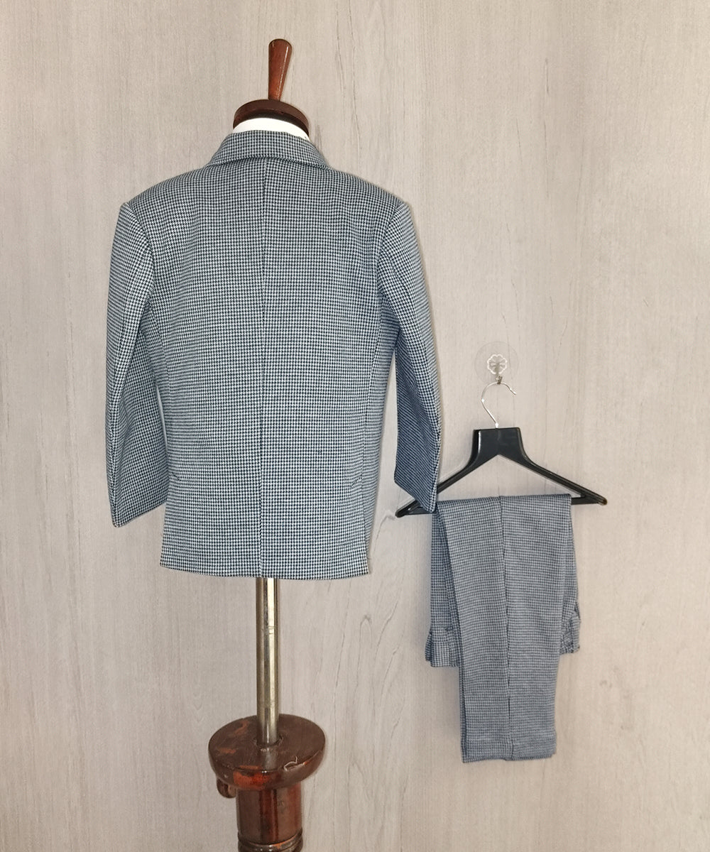 Navy Check Tuxedo Coat Suit for Boys Jaipur – Formal Kids Fashion
