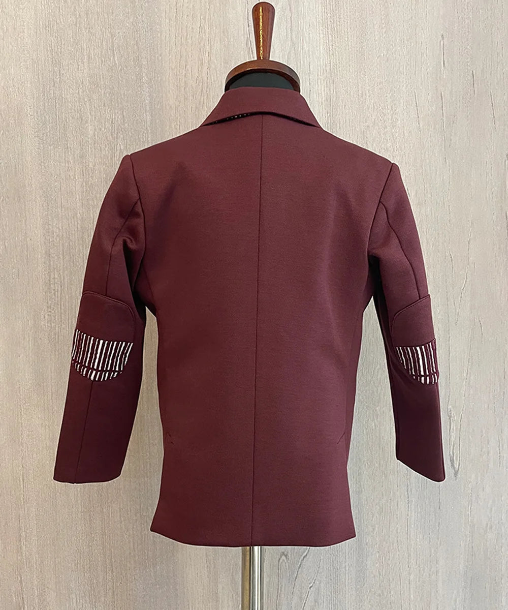Maroon Colored Blazer Set for Boys for weddings