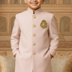 Boys Pink Indo Western Sherwani For Reception Jaipur