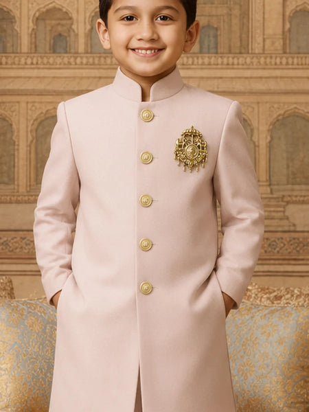 Boys Pink Indo Western Sherwani For Reception Jaipur