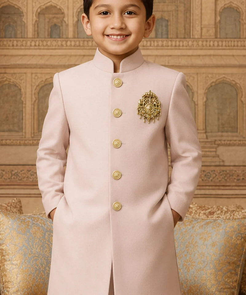 Boys Pink Indo Western Sherwani For Reception Jaipur