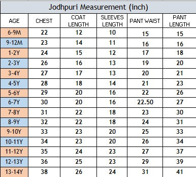 Size chart