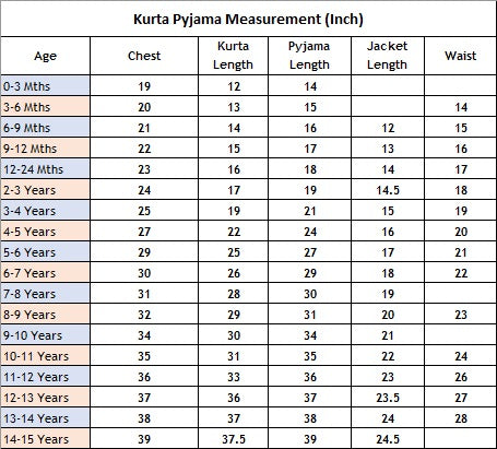 Size chart