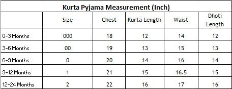 Size chart