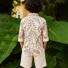 Boys Designer Leaf Shirt
