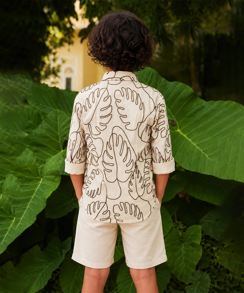 Boys Designer Leaf Shirt