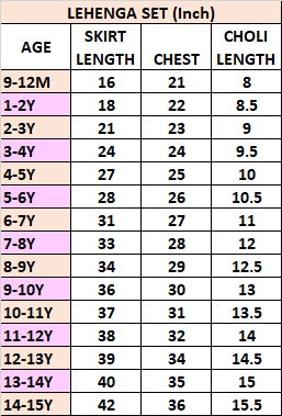 Size chart