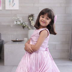 pink long gown for girls 