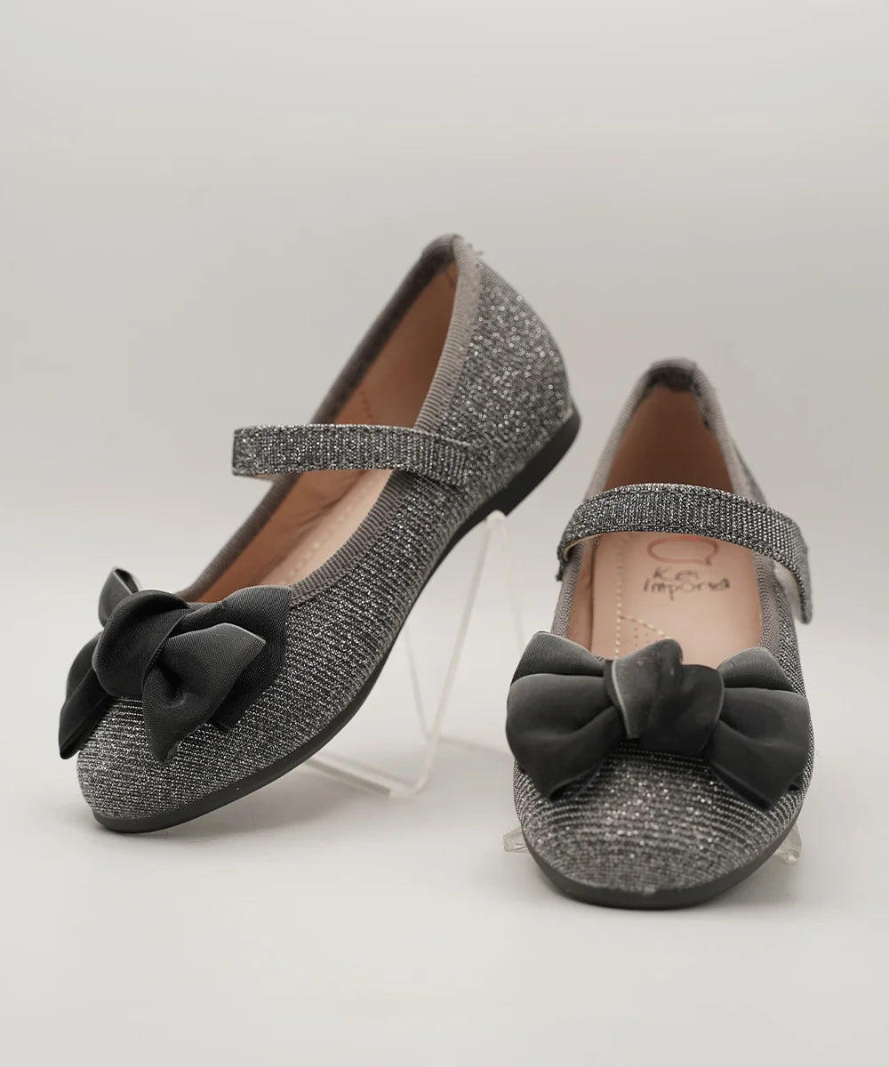 Grey Shimmer Party Sandals for Girls