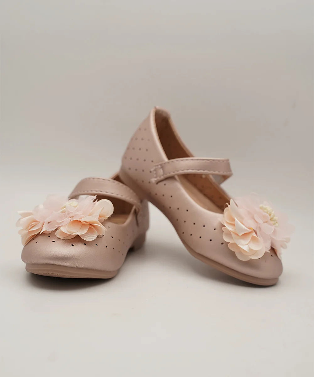 Peach Colored Baby Girl Party Wear Sandals