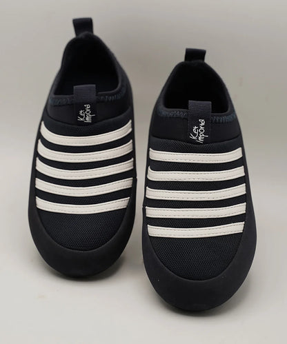 Navy Color White Striped Sneakers