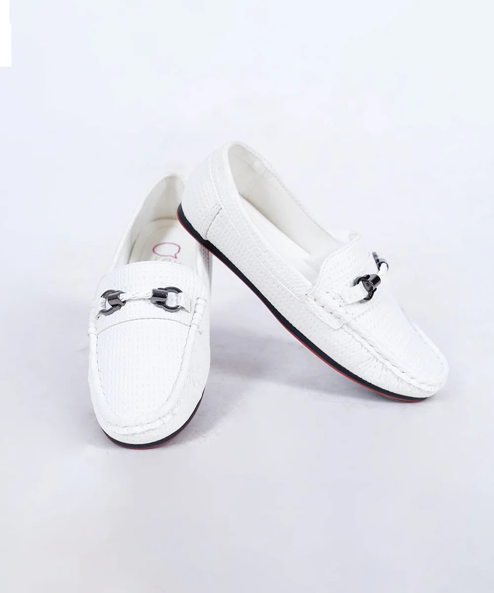 White Formal Party Loafers for Boys