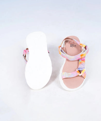 Multi Colored Printed Party Sandals for Girls