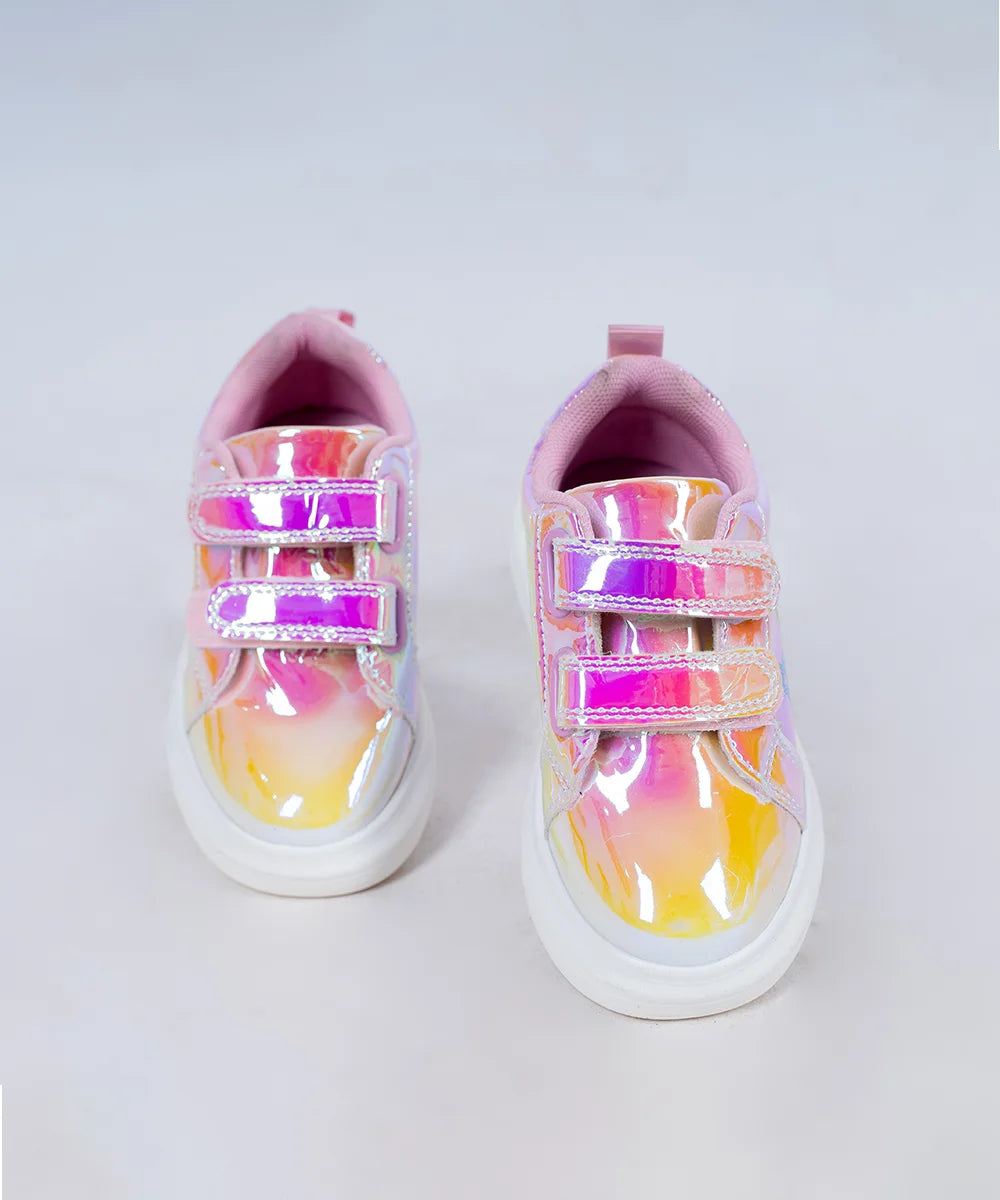 Multi Colored Shinny Party Shoes for Girls
