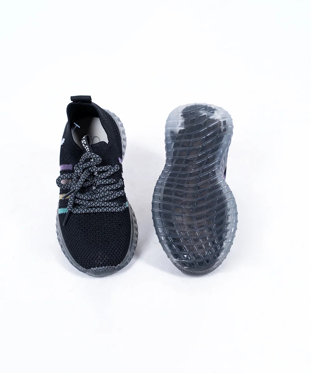 Black Colored Laced Shoes for Lil Ones