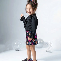 Devils N Angels Black Ruffle Top & Sequin Skirt Co-ord Set for 1-7 Years Girls Jaipur