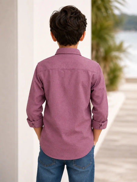 Boys Classic Solid Party Wear Shirt