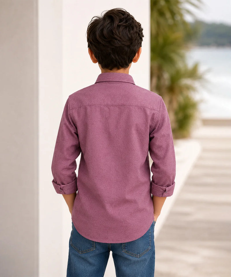 Boys Classic Solid Party Wear Shirt