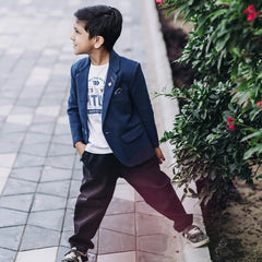 formal navy blue blazer set for boys 