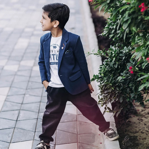 formal navy blue blazer set for boys 
