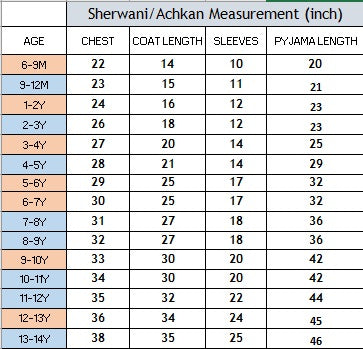 Size chart