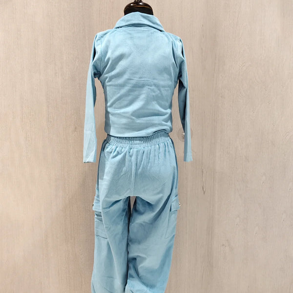 Wide leg girls co-ord pants set Jaipur kidswear