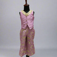 Heavy Embroidered Palazzo Pants with Matching Sleeveless Top.